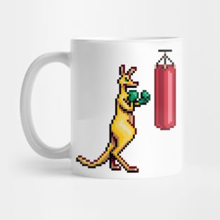 Kangaroo Boxer Training Pixel Art Mug